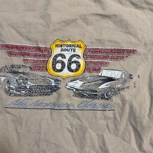 Aaa Men's Tan and Cream T-shirt